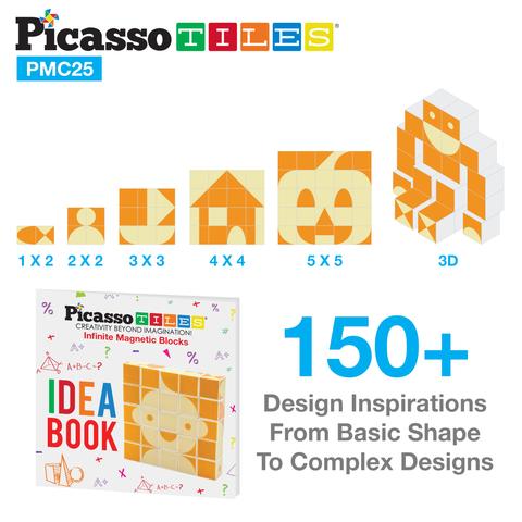 PicassoTiles Mix and Match 25 Piece Magnetic Puzzle Cube Set