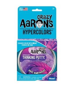 Crazy Aaron's Color Changing Putty - 4" Epic Amethyst Hypercolor - Changes Color with Heat, Never Dries Out