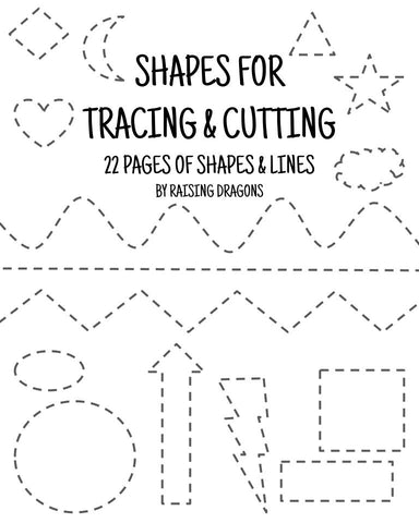 Shapes Tracing and Cutting Activity Printable