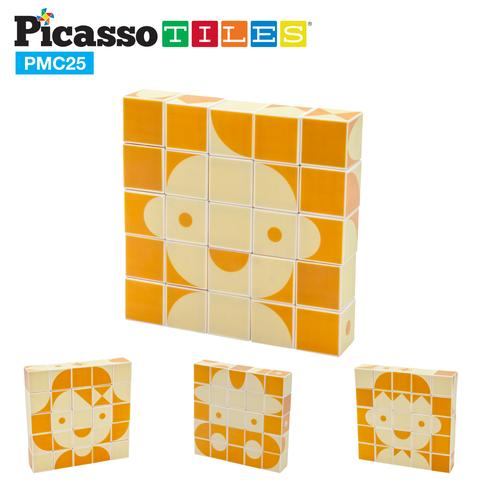 PicassoTiles Mix and Match 25 Piece Magnetic Puzzle Cube Set