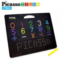 PicassoTiles 2-in-1 Double Sided Magnetic Drawing Board ABC A-Z Letter, Number, and Freestyle Writing Playboard