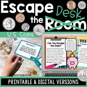 Escape Room Using U.S. Coins | Digital and Printable Version