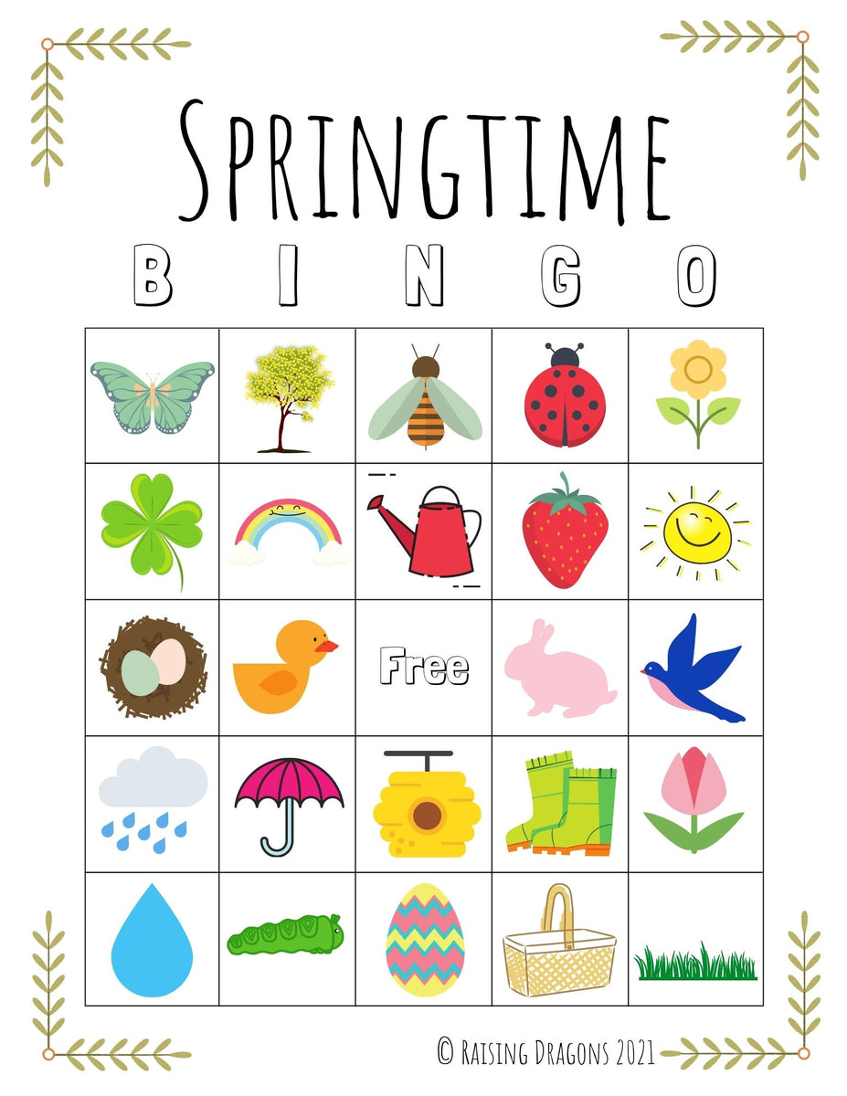 Springtime Bingo Printable – Raising Dragons