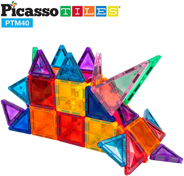 PicassoTiles - Mini 40 Piece 3D Magnetic Building Blocks - Mini Diamond Series