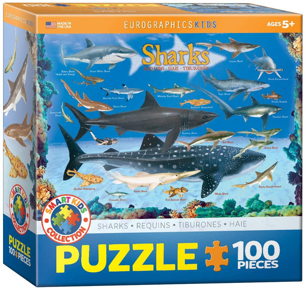 EuroGraphics Sharks 100 Piece Jigsaw Puzzle