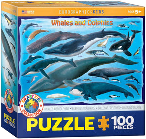 EuroGraphics Whales & Dolphins 100 Piece Jigsaw Puzzle